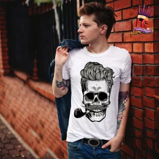 Skull Shirt T Top Rock Punk Metal Funny Jokes Celtic Tribal Star War Darth Vader Tee Mens Motorcycle Guy Martin — alternate view