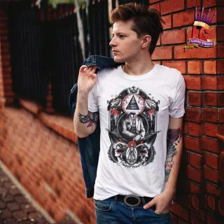 Illuminati T Shirt Eye Tee Mens Top Conspiracy Print All New Swag Tshirt Seeing — alternate view