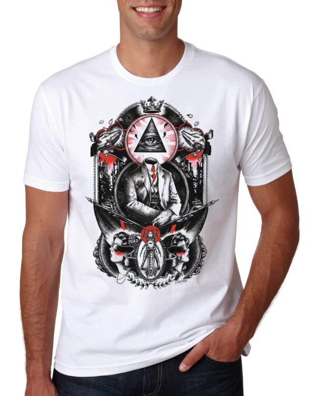 Illuminati T Shirt Eye Tee Mens Top Conspiracy Print All New Swag Tshirt Seeing