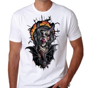 Devil Woman T shirt Tee Apple Scary Demon Punisher Death Punch Zombie Killer Santa carla  Cruz Black