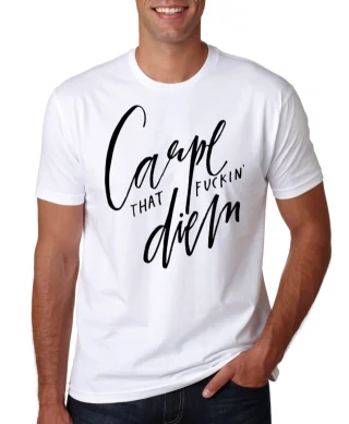 New Style Carpe diem Tshirt Tee T shirt JOLO Life Fast Latin Birthday Party White Gift off