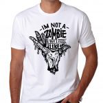 Zombie T shirt Inspired Dead Tee Walking  Movie Undead Top Eeny Meeny Mens White Hand