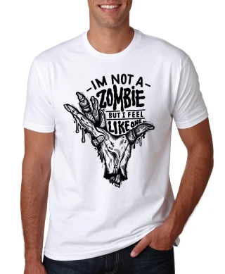 Zombie T shirt Inspired Dead Tee Walking Movie Undead Top Eeny Meeny Mens White Hand