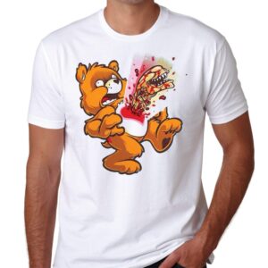 Bear T shirt Love Aliens Horror Break Fun Lie Tee  Scary Movie Date  Party Weekend