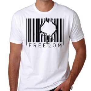 Freedom T shirt  system illuminati Nerd Sheep White Black cotton Fruit  Softspun Tee