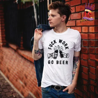 Beer oclock T shirt party fuck work go drink After fun birthday Gift England Relax Holiday — alternate view