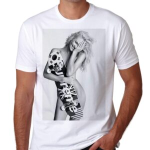 Sexy Blonde Girl T shirt skate Supreme Black and White Swag or die naked Tee