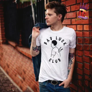 Bad Luck Club T shirt Friends no more Life is bitch SWAG knife anti social — alternate view