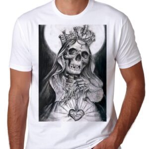 T shirt Santisima Muerte Trinidad Santino Image Card De La Holy Pieuse Andachtsbild Antique Estampa Postale Hoy Death