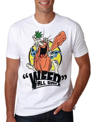 Captain Caveman Weed All Day Graphic T-Shirt — alternate view