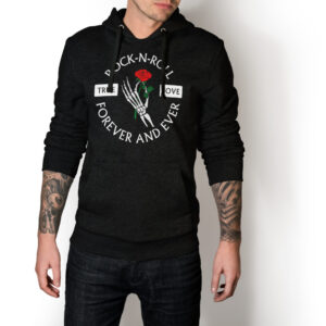 Rock And Roll True Love Forever Ever Young Free THoddie Sweatshirt Unisex Hand Skull