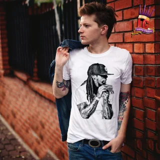 Lil Wayne Portrait Graphic T-Shirt — alternate view