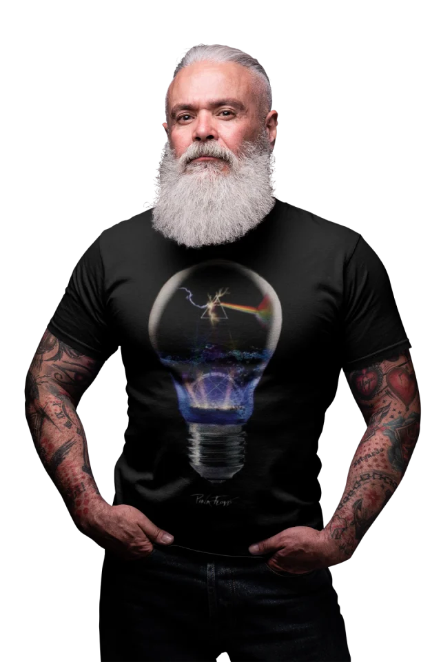 Pink Floyd Mens Tshirt Dark Side 1972 Rock King Music Vinyl Light Black