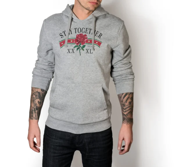 Stay Together T Hoodie Sweatshirt Men`s Never the less Rose Couples Partners Top
