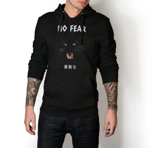 No Fear Panther T Hoddie Sweatshirt Unisexs Cat Japan Black Style Animal Ninja Black