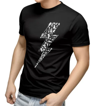 Firebolt T-Shirt Men's Harry Potter Gryffindor Banded Collar Short Sleeve — alternate view