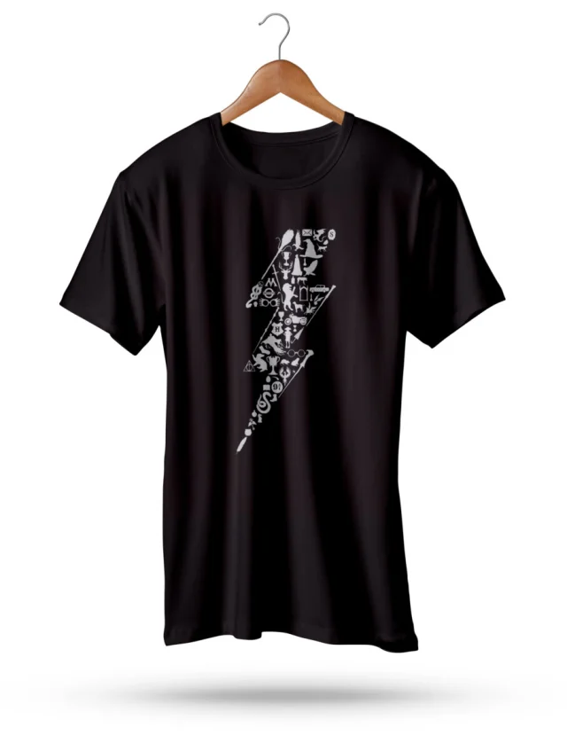 Firebolt T-Shirt Men's Harry Potter Gryffindor Banded Collar Short Sleeve