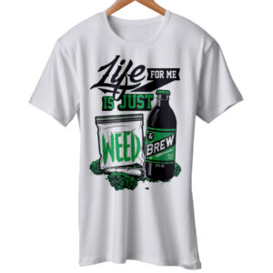 Men's Weed and Brew Hemp T-Shirt Weed Vegetarian Tee Shirt