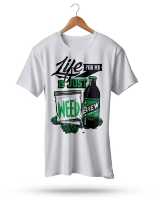 Men's Weed and Brew Hemp T-Shirt Weed Vegetarian Tee Shirt