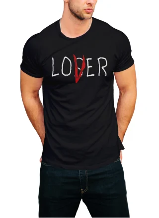 Lover not Loser T-shirt Black For Mens Stephen Kings IT — alternate view