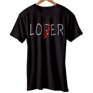 Lover not Loser T-shirt Black For Mens Stephen Kings IT