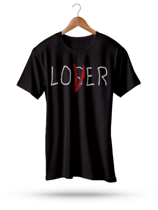 Lover not Loser T-shirt Black For Mens Stephen Kings IT