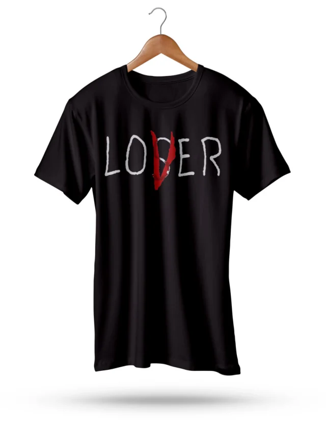 Lover not Loser T-shirt Black For Mens Stephen Kings IT