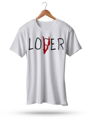 Lover not Loser T-shirt White For Mens Stephen Kings IT