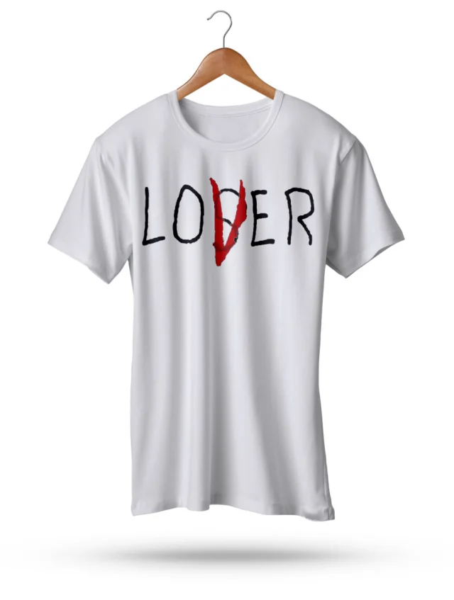 Lover not Loser T-shirt White For Mens Stephen Kings IT