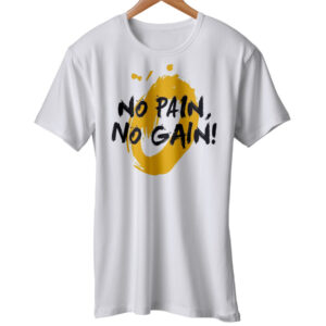 No Pain No GAIN Mens MMA Gym Bodybuilding Motivation White T-Shirt Beast Clothing