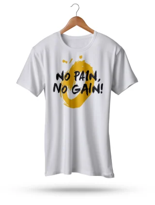 No Pain No GAIN Mens MMA Gym Bodybuilding Motivation White T-Shirt Beast Clothing