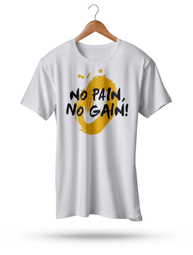 No Pain No GAIN Mens MMA Gym Bodybuilding Motivation White T-Shirt Beast Clothing