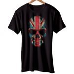 Great Britain Flag Skull T-Shirt United Kingdom - Union Jack Black