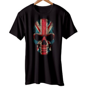 Great Britain Flag Skull T-Shirt United Kingdom - Union Jack Black