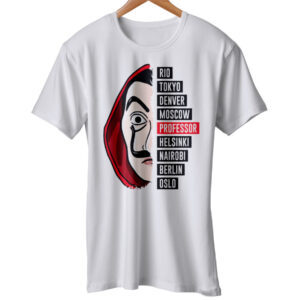 La Casa De Papel Money Heist Mask White Men's T-Shirt