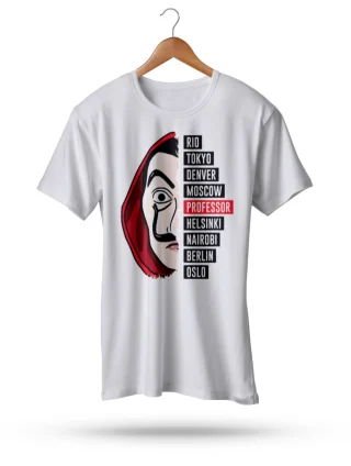 La Casa De Papel Money Heist Mask White Men's T-Shirt