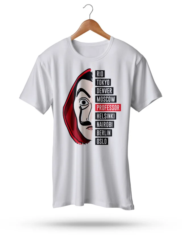 La Casa De Papel Money Heist Mask White Men's T-Shirt