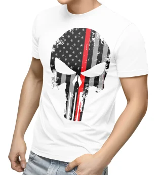 Mens Bodybuilding T-Shirt - Punisher America USA Flag - Gym Training Top — alternate view