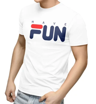 Have Fun T Shirt Fila Style Tee Text Art Funny Champion — alternate view