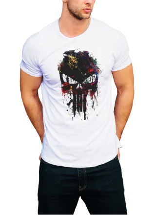 The Punisher T-Shirt - Muscle Warzone Art Flag - Gym Training Top — alternate view