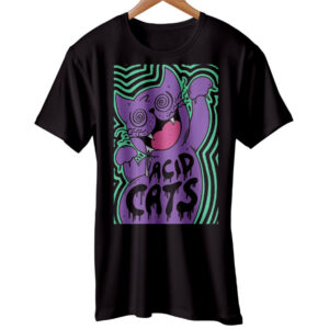 Acid Cats T-Shirt Party Crazy Drugs LSD Smiley Face
