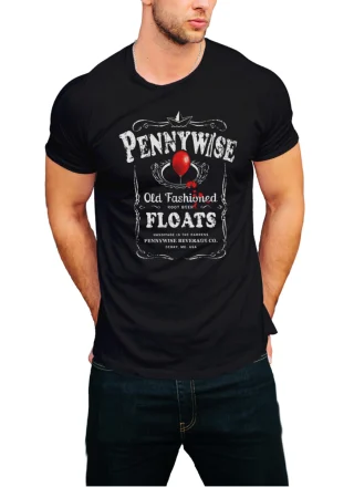 Black Pennywise T Shirt Clown Stephen Kings Style Horror IT — alternate view