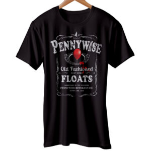 Black Pennywise T Shirt Clown Stephen Kings Style Horror IT