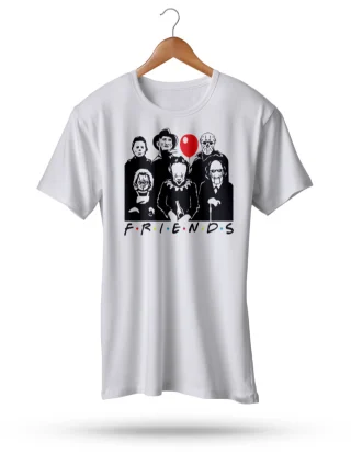Friends Characters T Shirt Chucky Doll IT Horror Steven Kings