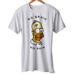 No Brain No Pain Homer Tshirt Art Relax Chill Funny Logo