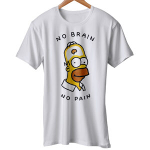No Brain No Pain Homer Tshirt Art Relax Chill Funny Logo