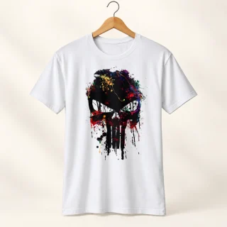 Distressed Skull Flag Graphic T-Shirt