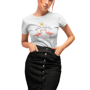 Queen Tshirt for Women Let`s me Be Your Love Rose White