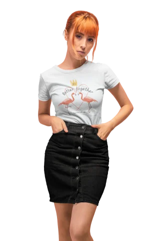 Queen Tshirt for Women Let`s me Be Your Love Rose White