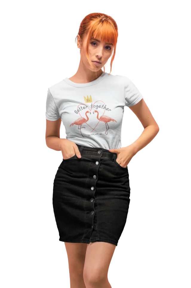 Queen Tshirt for Women Let`s me Be Your Love Rose White